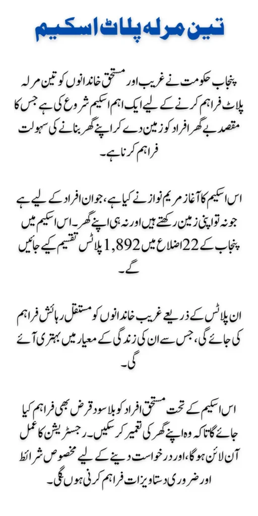 Punjab 3 Marla Plot Scheme For The Poor People Living in Punjab