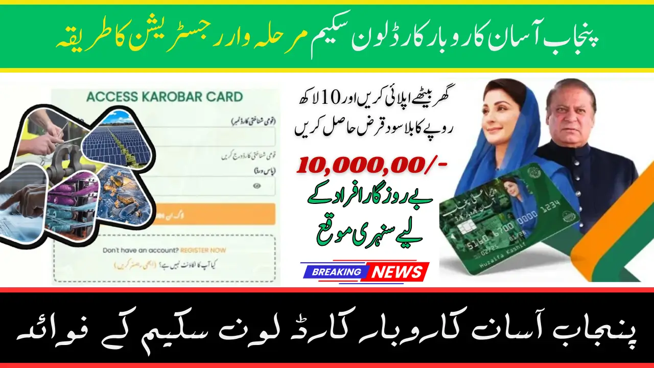 Punjab Asaan Karobar Card Loan Scheme Step-by-Step Registration Guide