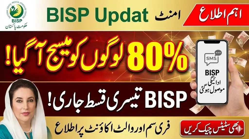 BISP 80% People Received Notification for 3rd Qist in Wallet Accounts with Free SIMs